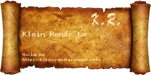 Klein Renáta névjegykártya