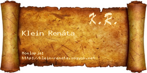 Klein Renáta névjegykártya